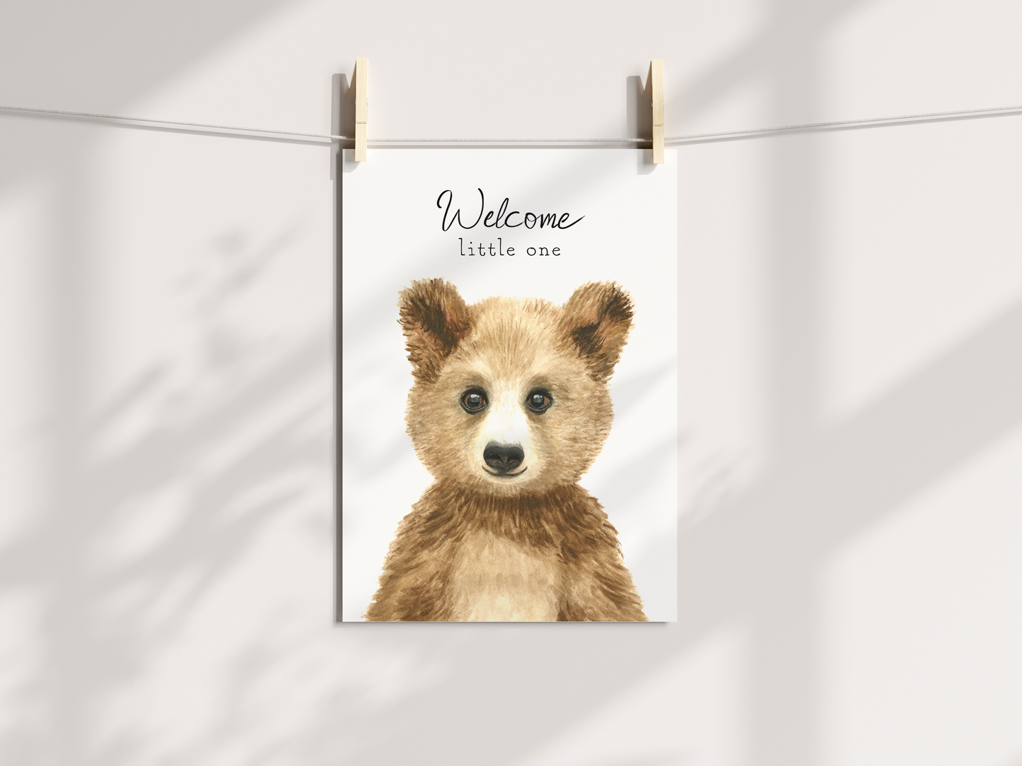 'Welcome little one' Bear Greeting Card