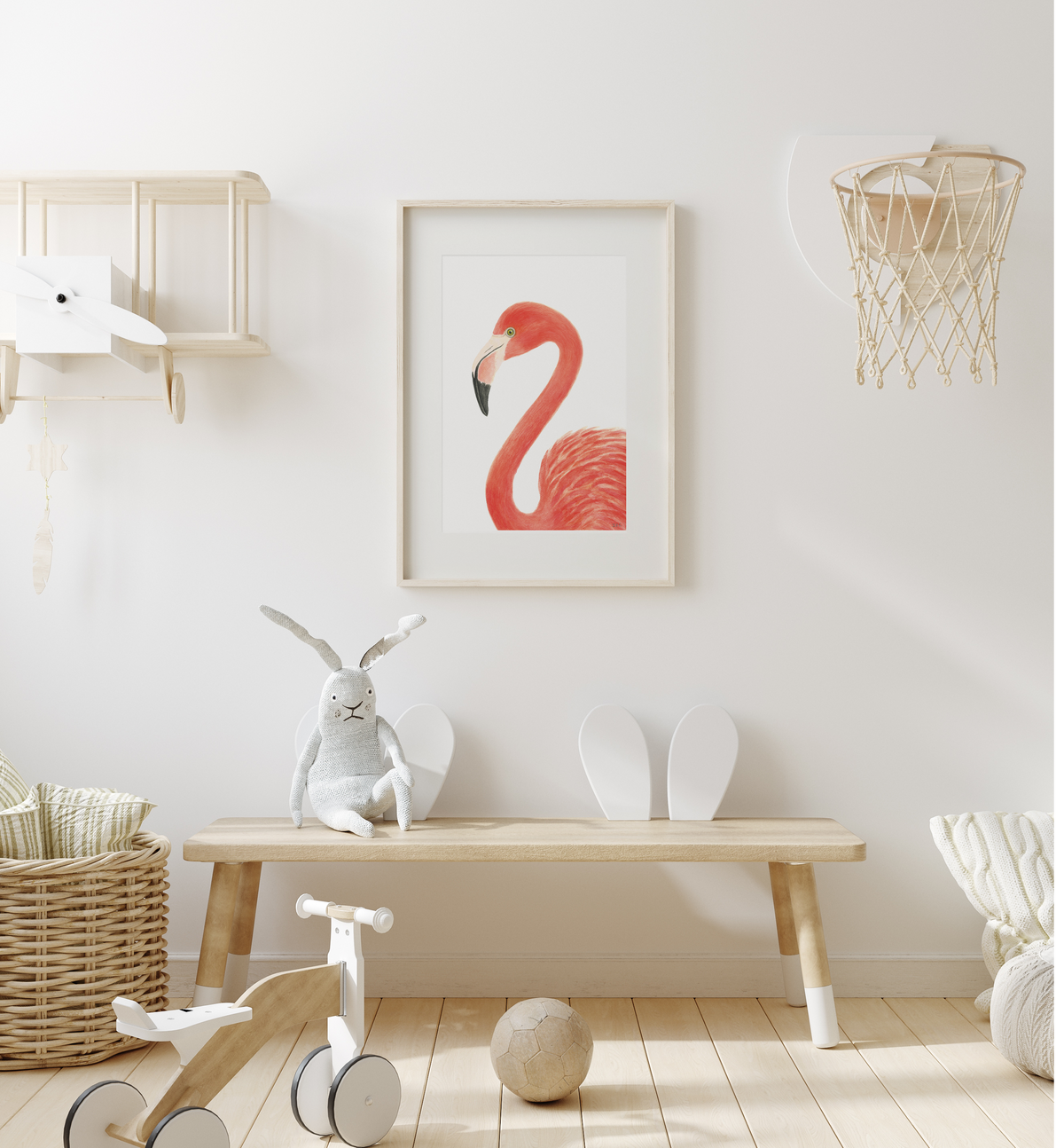 Flamingo Print Picture Poster - A4 Unframed Wall Art - Multi-Colour Animal Decor