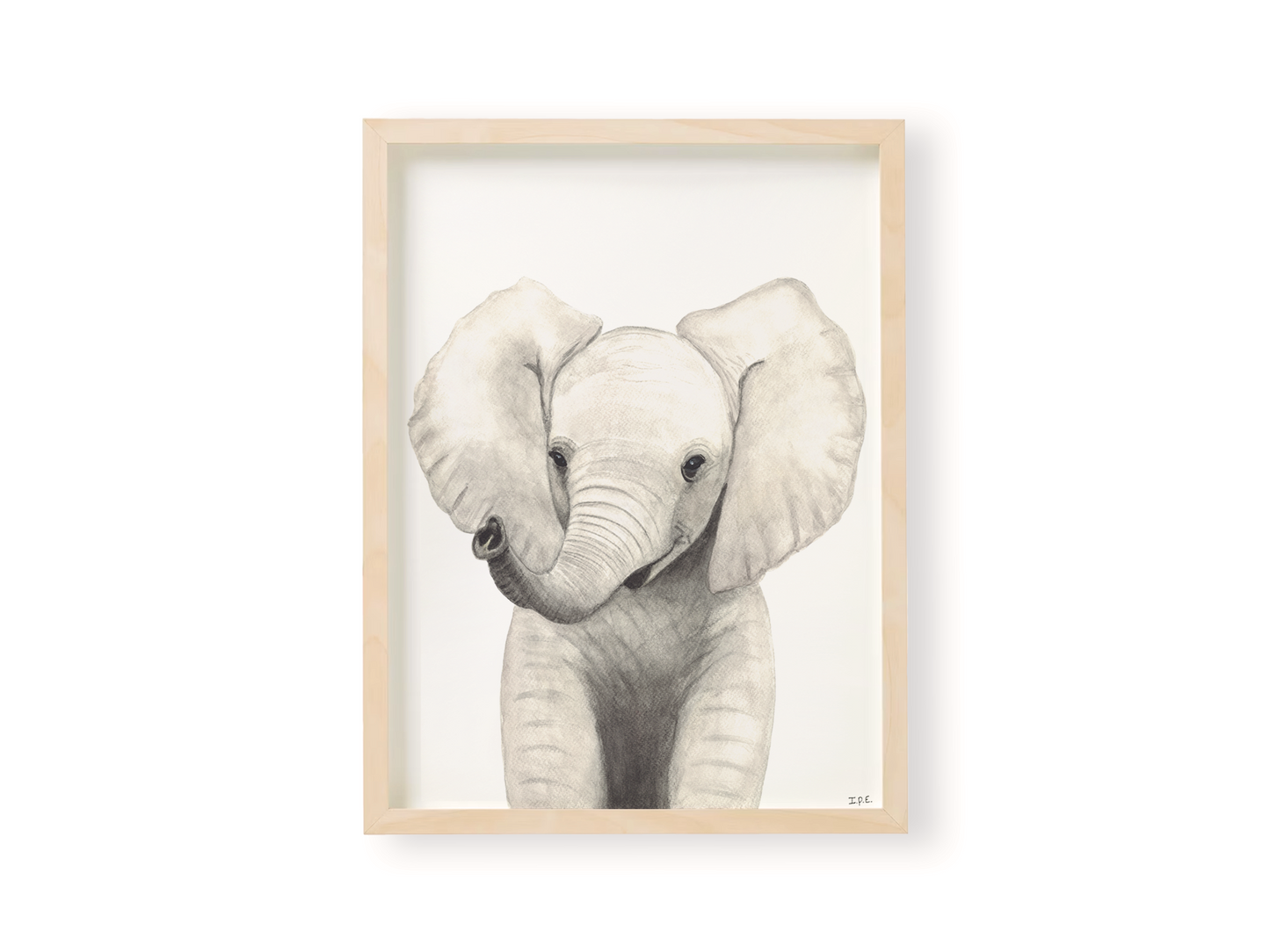 Set of 2: elephant and flamingo prints