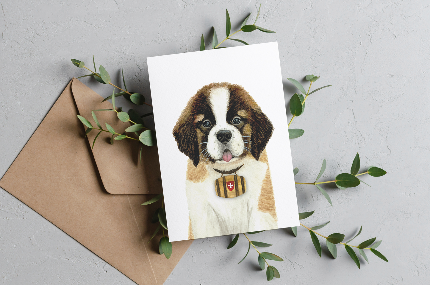 St. Bernard Dog Greeting Card