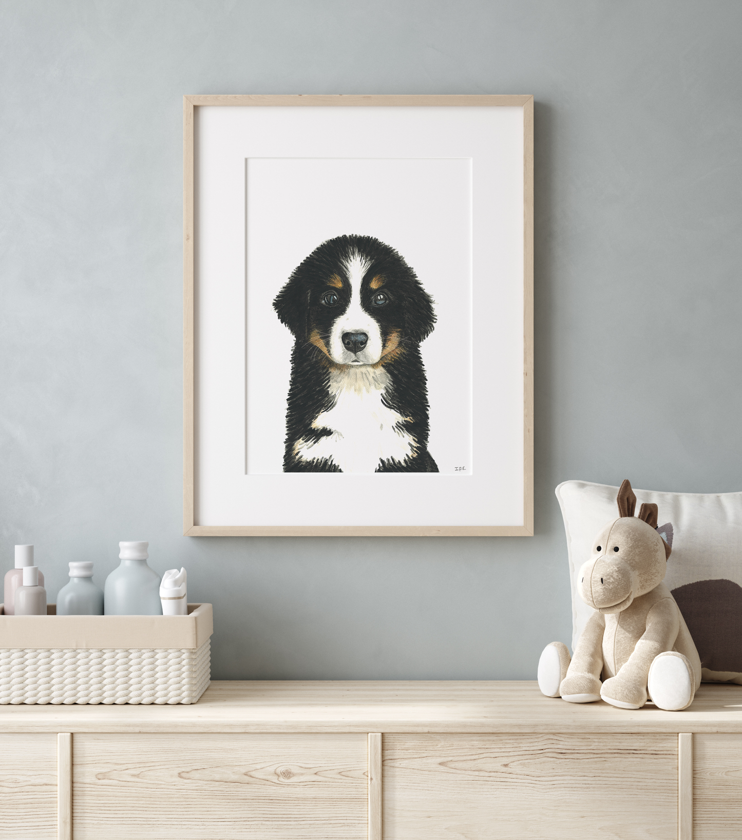 Bernese Mountain Dog print in nursery